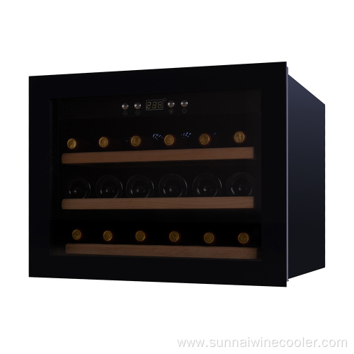 Low noise black built in wall wine refrigerator